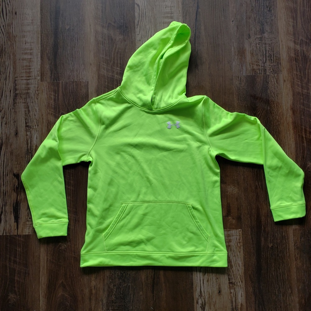 Neon Green Under Armour Hoodie-Youth XL